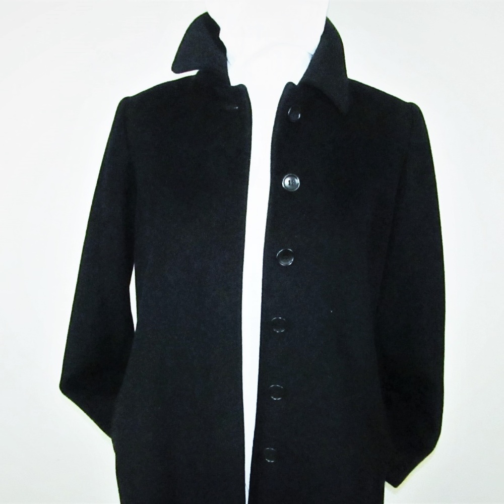 ANN TAYLOR BLACK  WOOL CASHMERE KNEE LENGTH COAT
